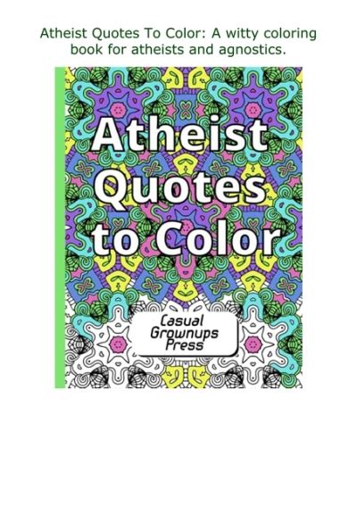 a is for atheist the anarchists coloring book PDF